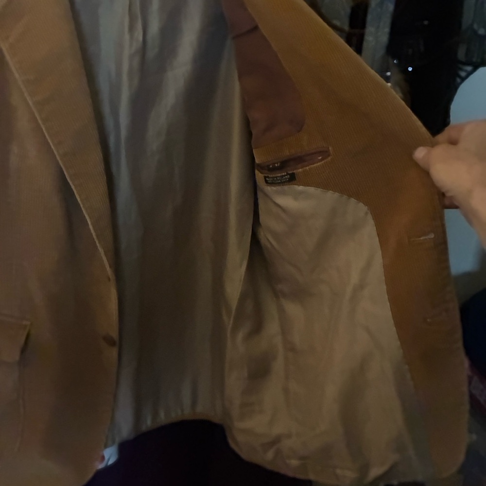 Corduroy Pea Coat in Camel